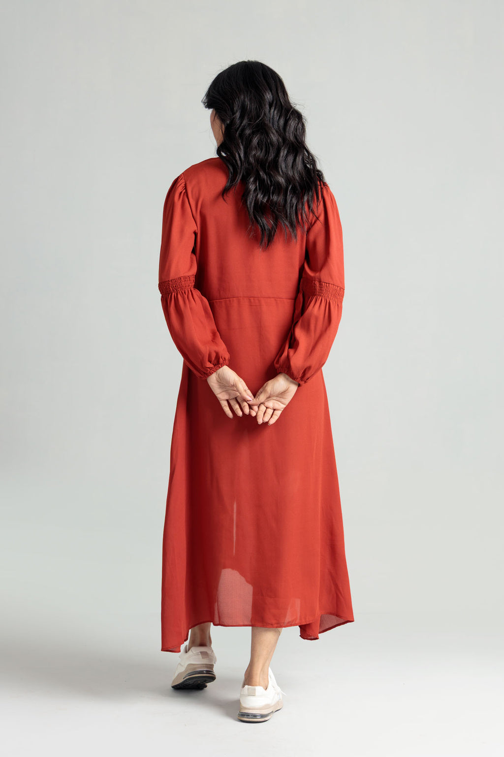 Women’s Georgette Maxi Dress - Rust