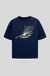 Men Boxy Fit Cotton T-Shirt - Navy