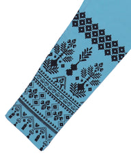 Women Printed Leggings – Bright Sky Blue