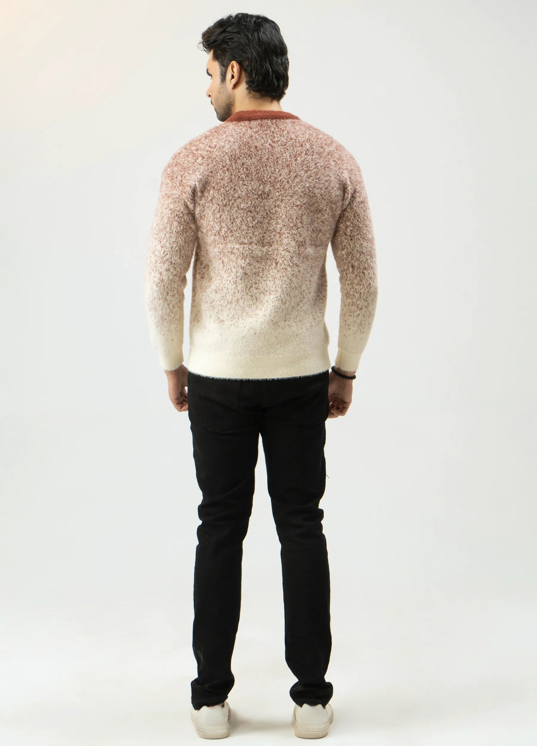 Men Tie-Dye Rabbit Wool Jersey – Beige - Harwage