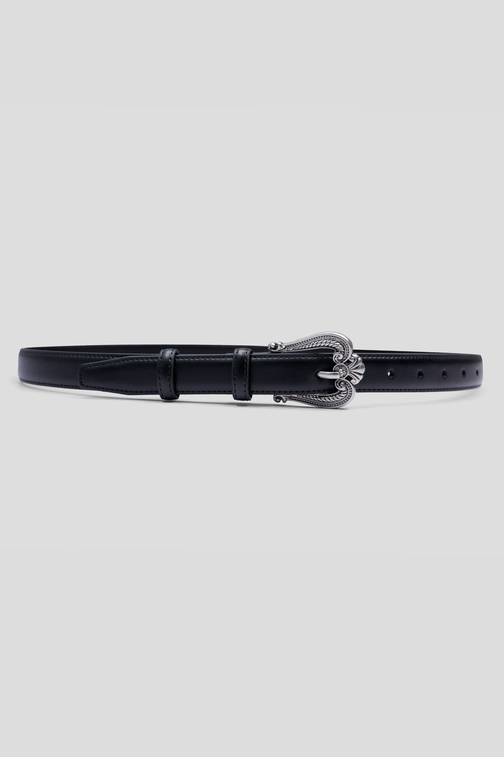 Women Faux Leather Belt - Black