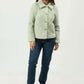 Women Rabbit Wool Coat - Sea Green