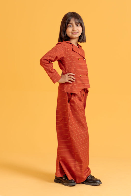 Junior Girls’ Two-Piece Cotton Set - Brown