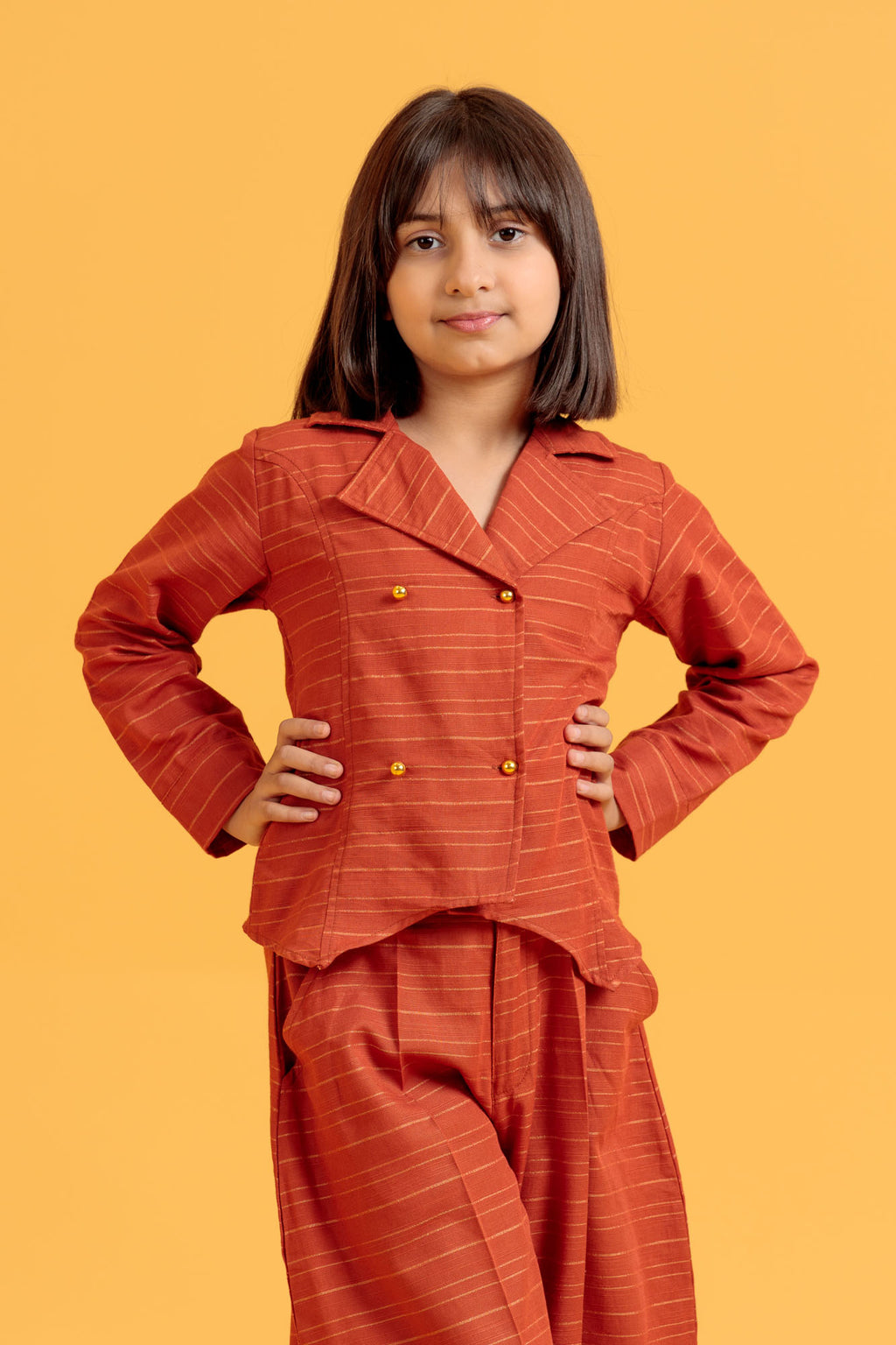 Junior Girls’ Two-Piece Cotton Set - Brown