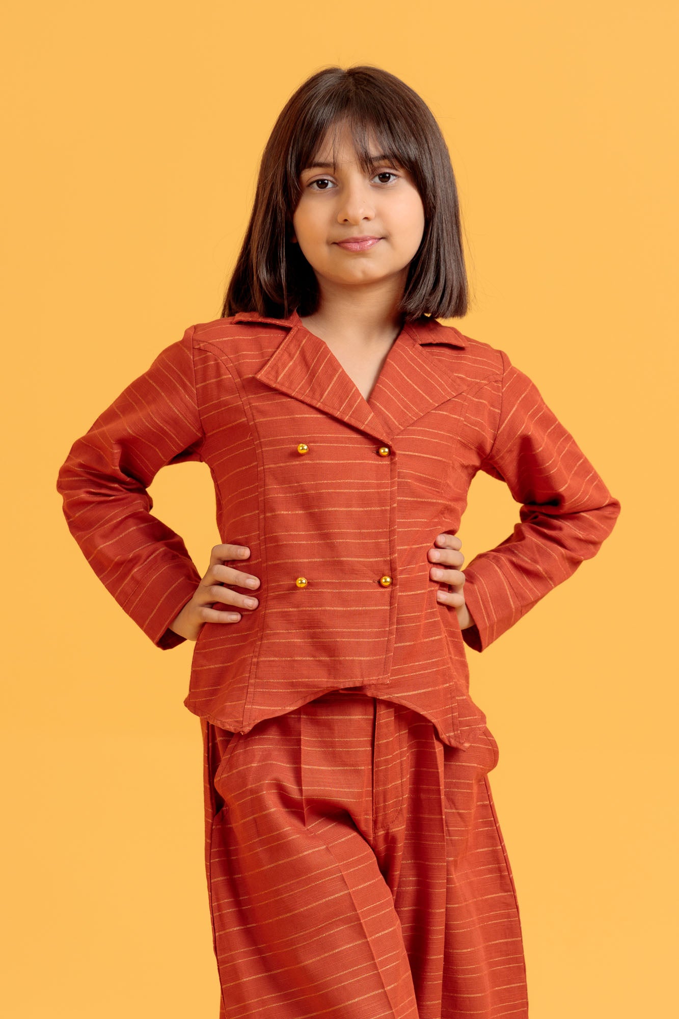 Junior Girls’ Two-Piece Cotton Set - Brown