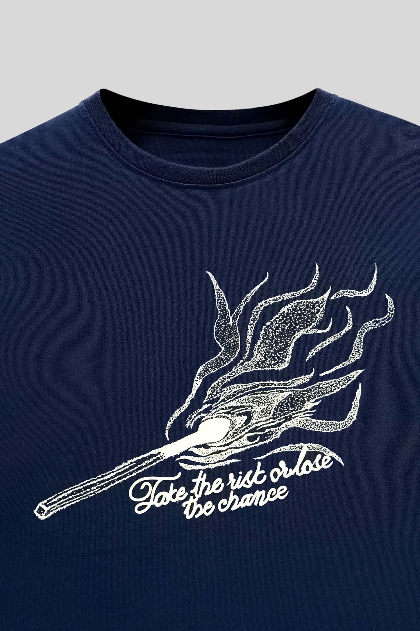 Men Boxy Fit Cotton T-Shirt - Navy