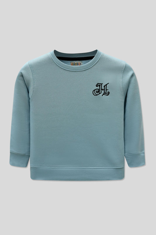 Little Boys’ Screen Print Sweatshirt - Aqua Splash