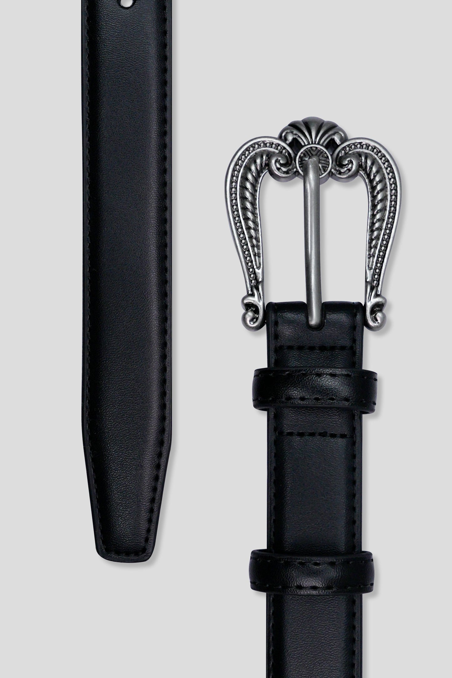 Women Faux Leather Belt - Black