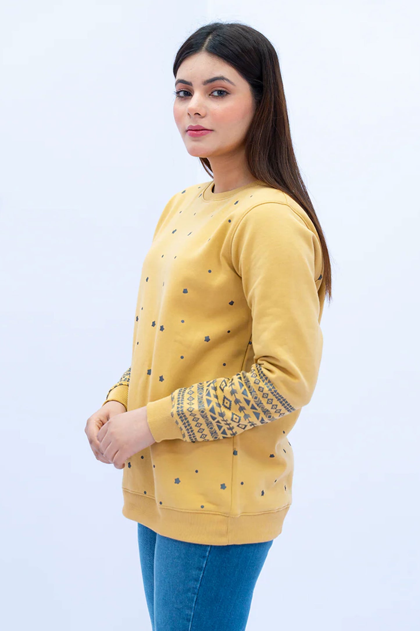 Women Sweatshirt Regular Fit - Beige