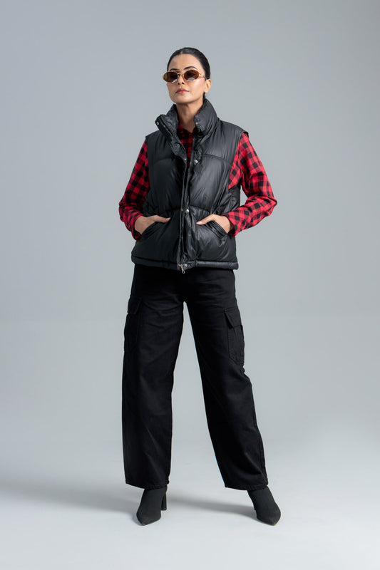 Women’s Parachute Puffer Jacket - Black
