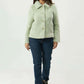 Women Rabbit Wool Coat - Sea Green