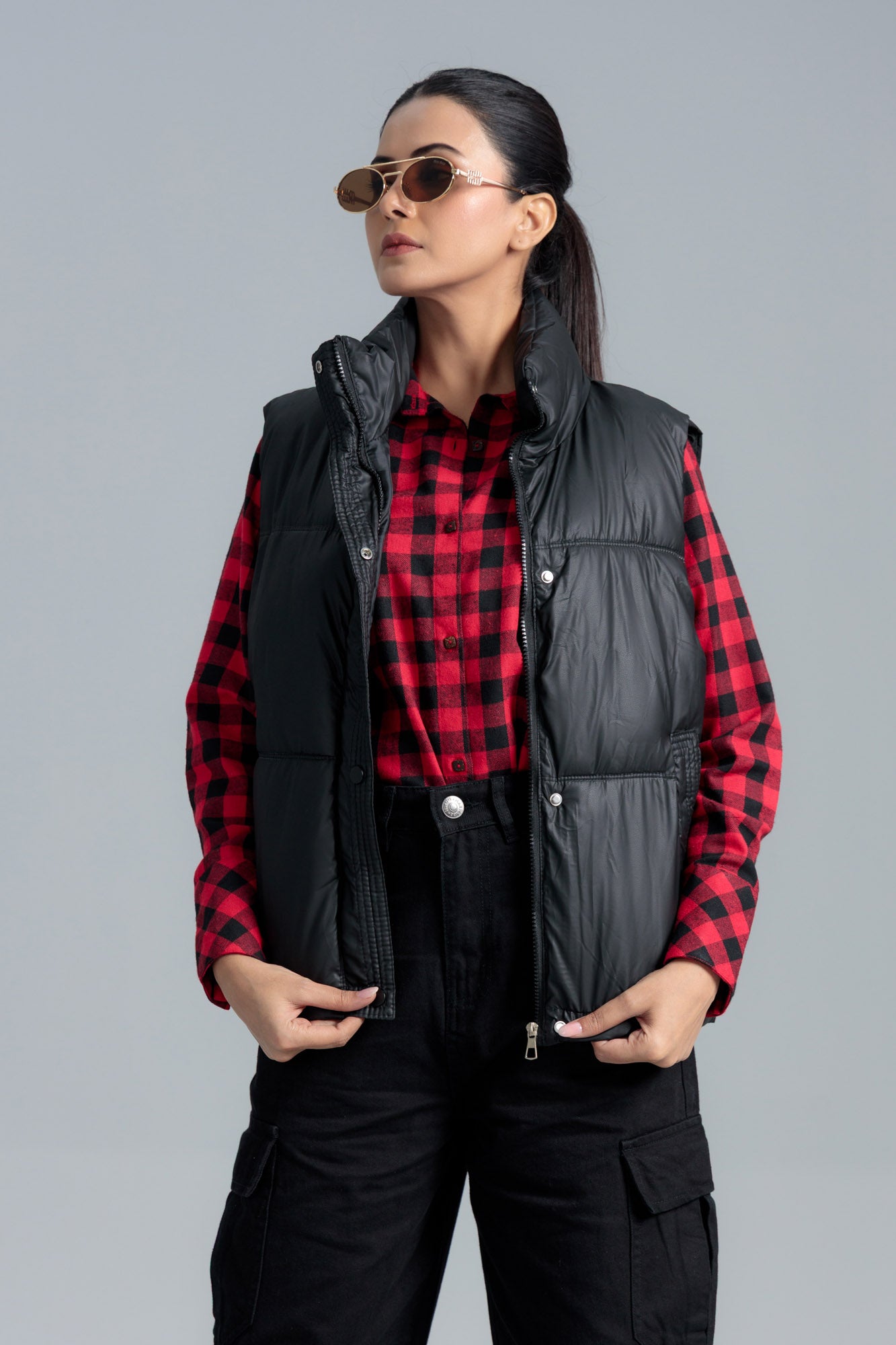 Women’s Parachute Puffer Jacket - Black