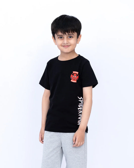 Boys Printed Co-ords Set – Black