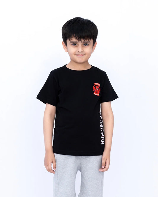 Boys Printed Co-ords Set – Black