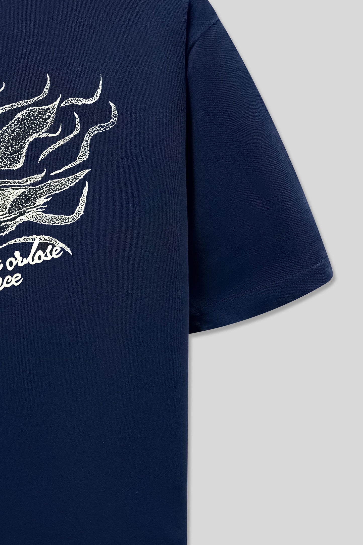 Men Boxy Fit Cotton T-Shirt - Navy