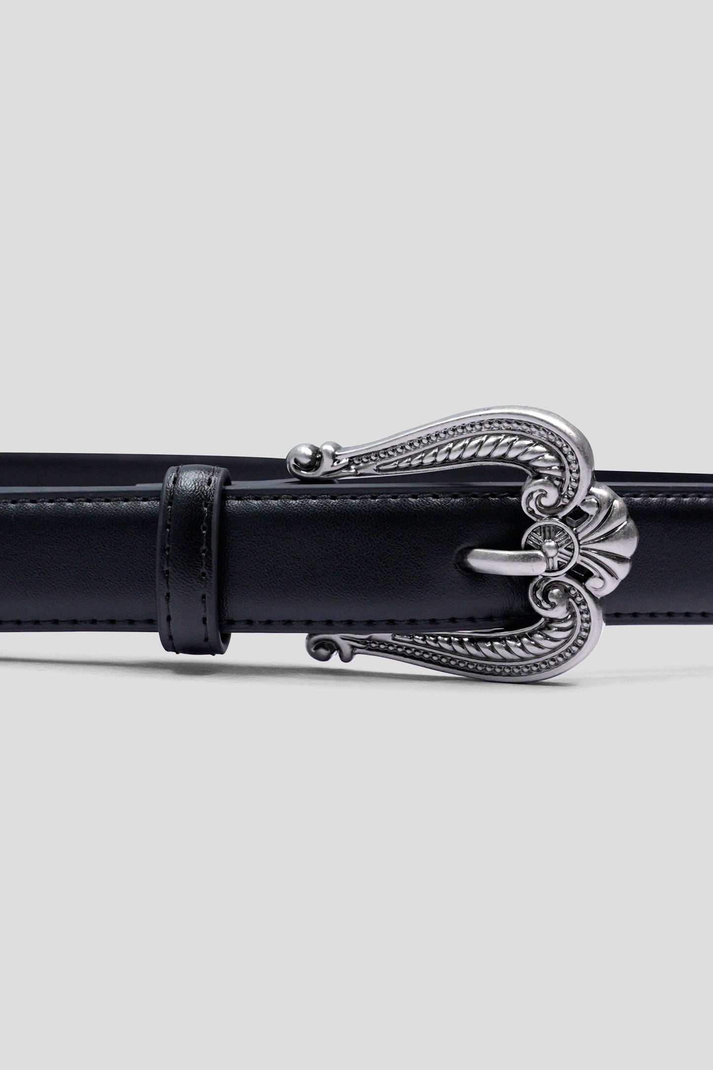 Women Faux Leather Belt - Black