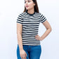 Women Striped T-Shirt - Black/ White