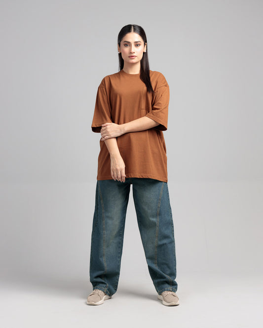 Women Boxy Fit Cotton T-Shirt - Monk Robe