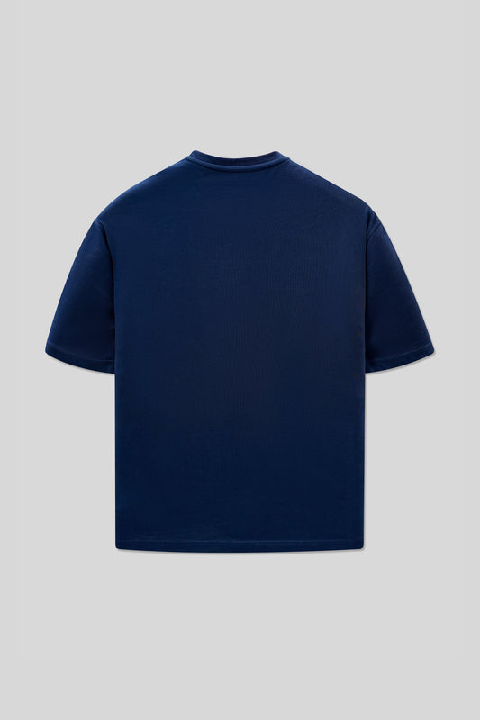 Men Boxy Fit Cotton T-Shirt - Navy