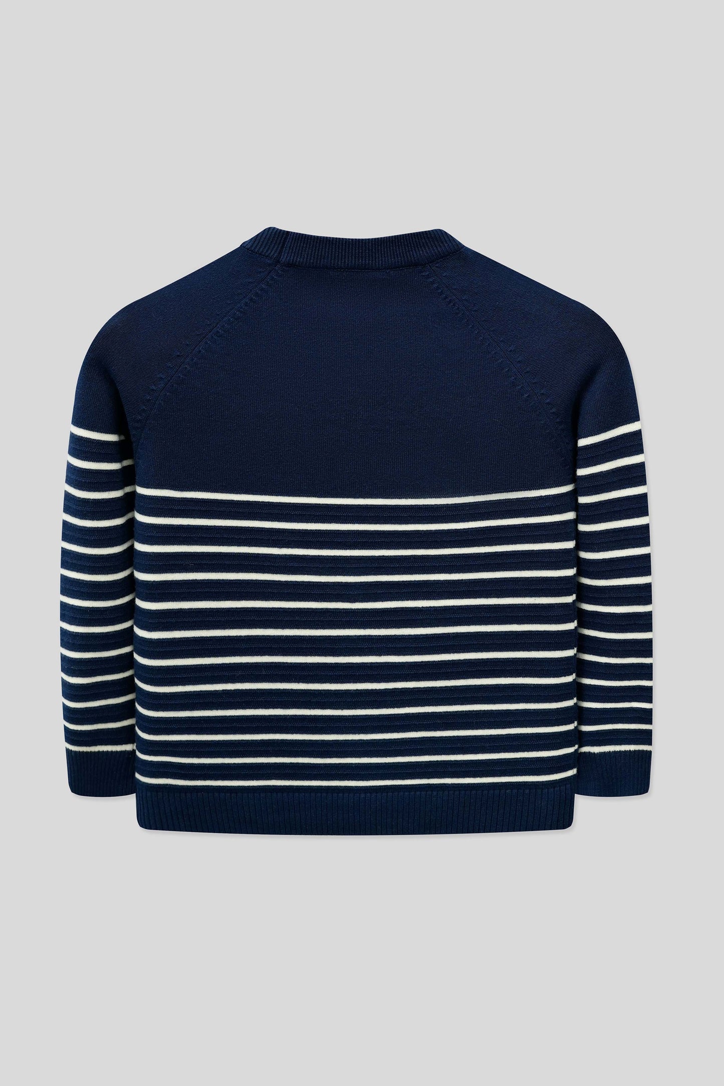 Junior Boys’ R-Neck Wool Cardigan - Navy