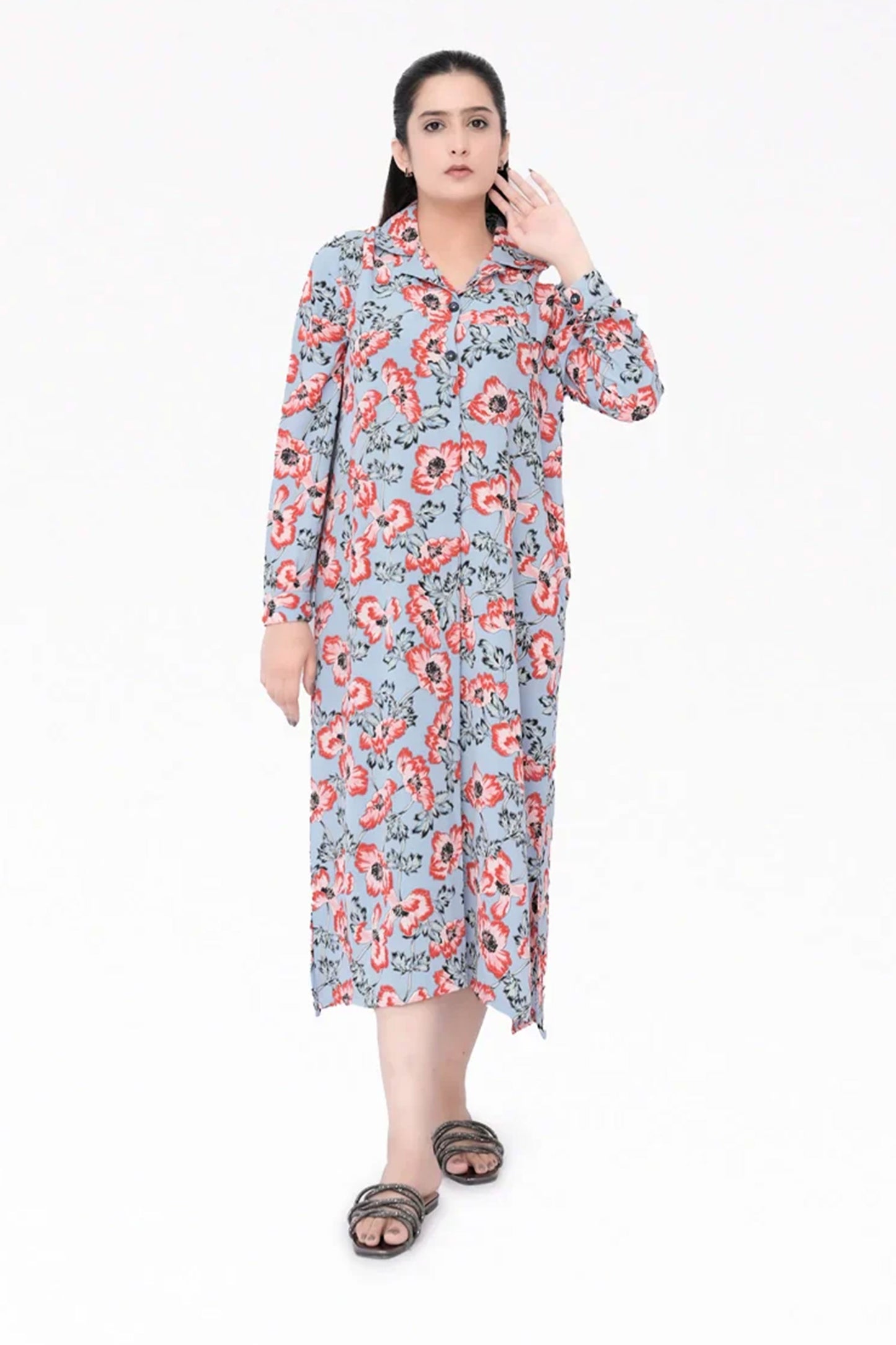 Women Maxi Dress - Moonstone Blue