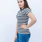 Women Striped T-Shirt - Black/ White