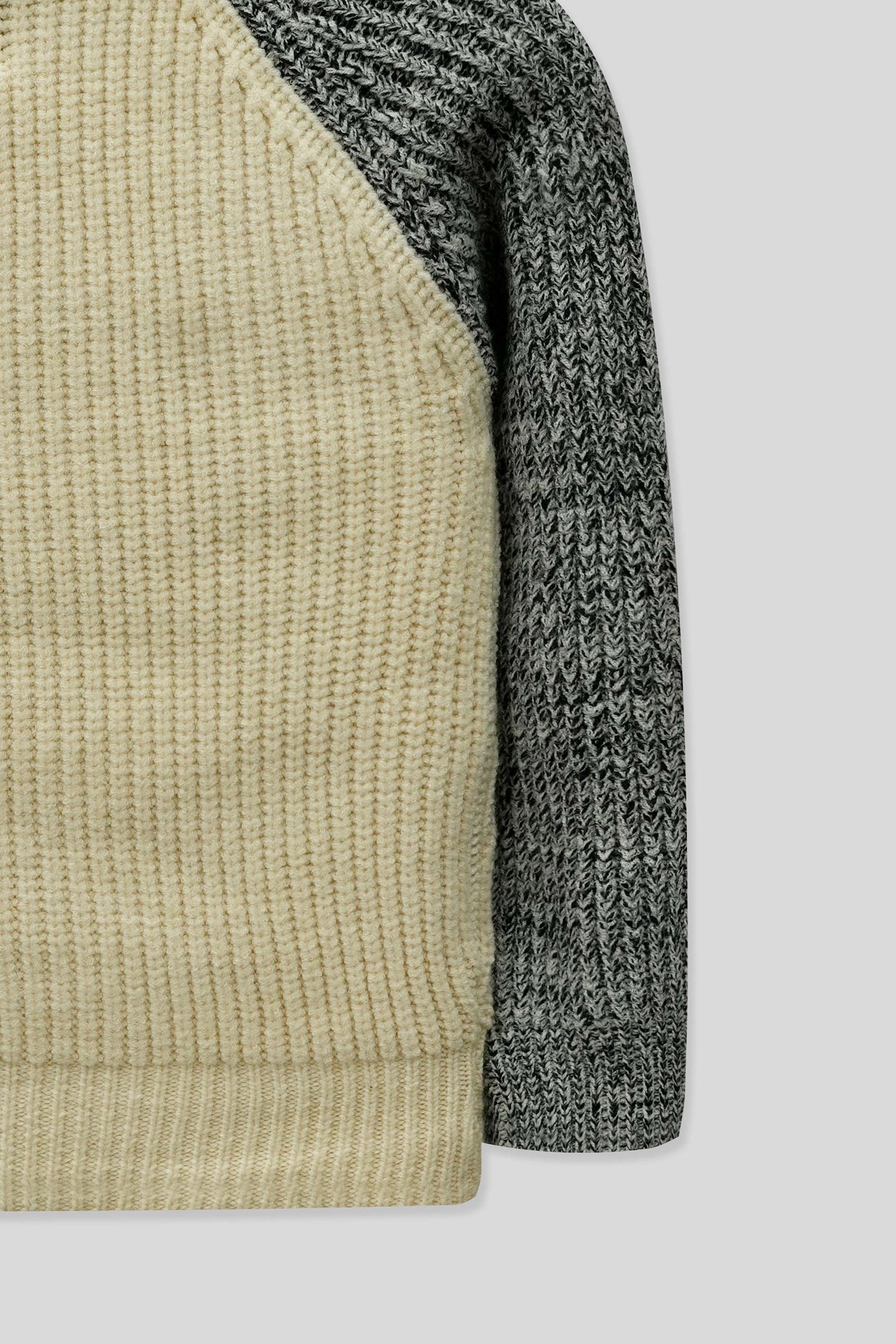 Little Boys’ R-Neck Wool Cardigan - Grey