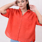 Women Basic Cropped Shirt – Red