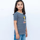Girls Striped Graphic Tee – Navy