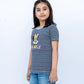 Girls Striped Graphic Tee – Navy