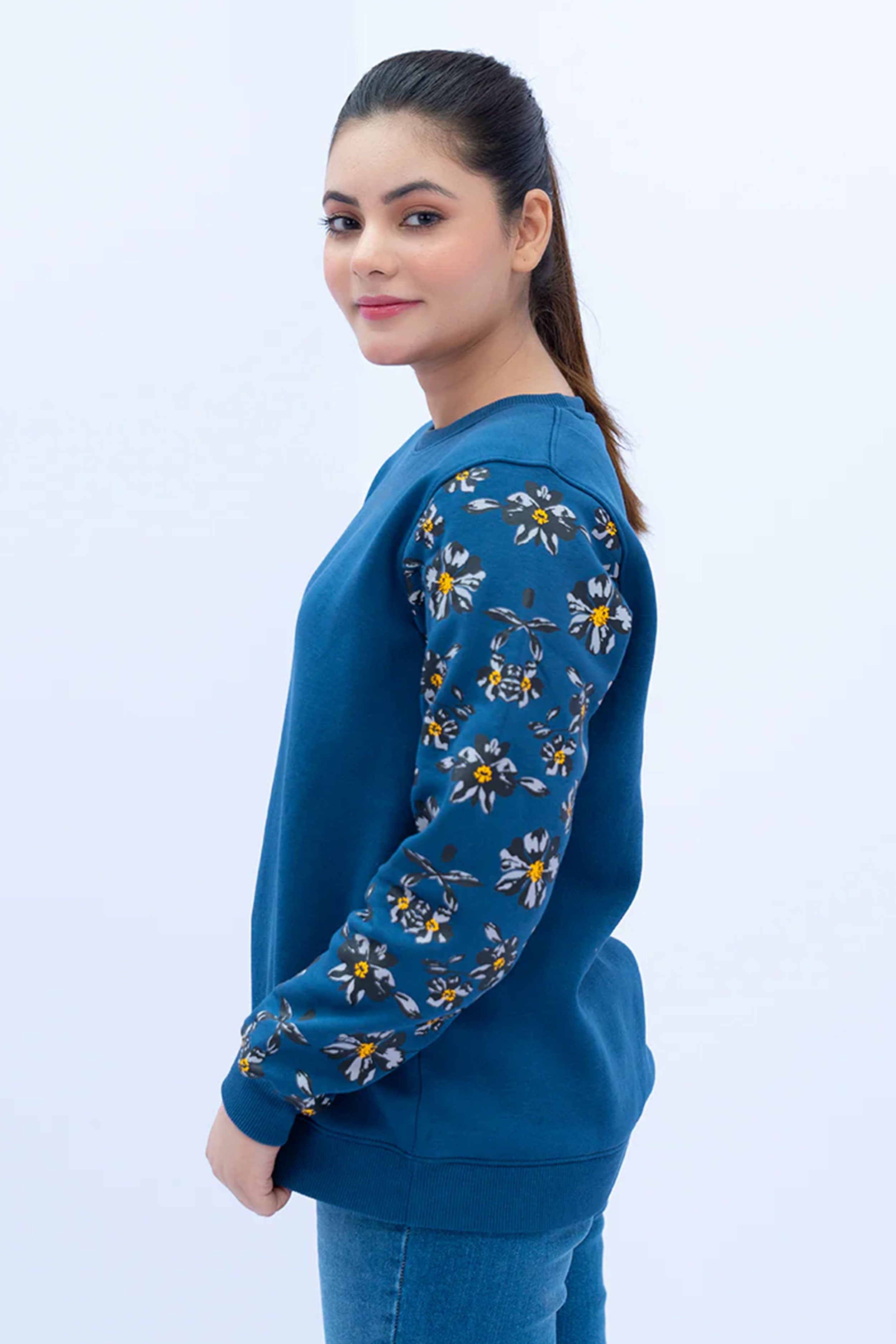 Women Sweatshirt Regular Fit - Blue