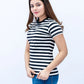Women Striped T-Shirt - Black/ White