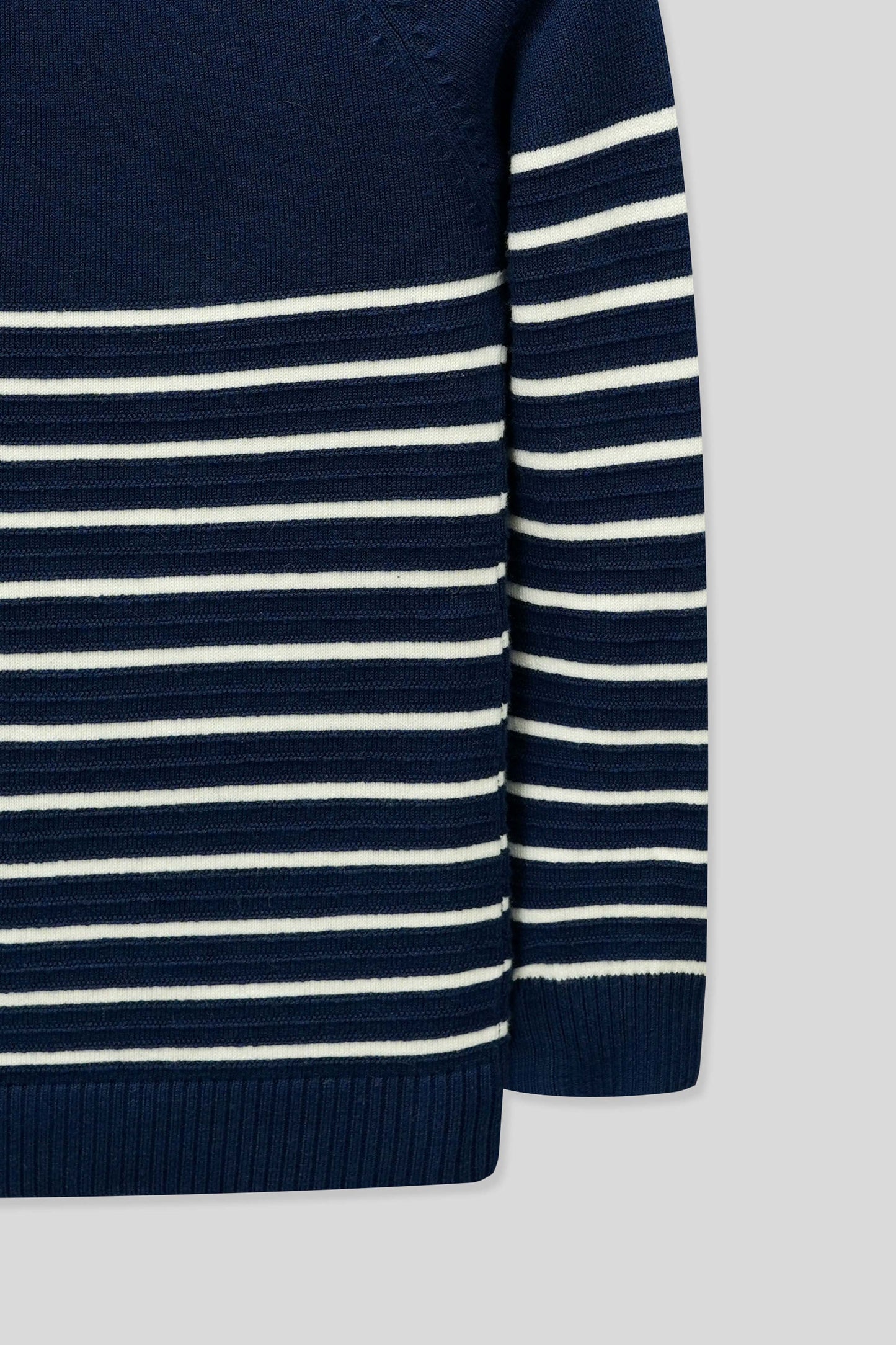 Junior Boys’ R-Neck Wool Cardigan - Navy