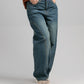 Women Skater Fit Cut & Sewn Denim Jeans - Vintage Blue