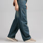 Women Skater Fit Cut & Sewn Denim Jeans - Vintage Blue