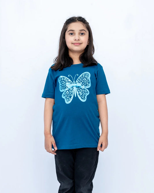 Girls Graphic Printed Tee – Blue Sapphire