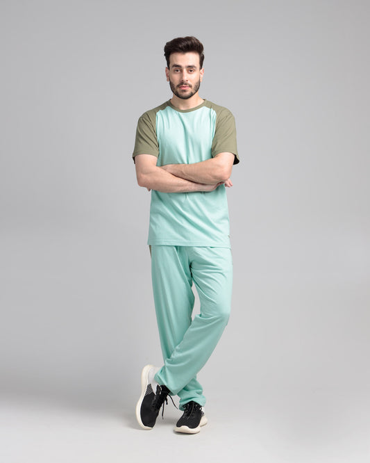 Men's Cut & Sew Two Piece Set - Ocean Wave