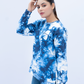 Women Sweatshirt Tie & Dye Regular Fit - Blue