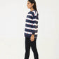 Women Sweatshirt Regular Fit - Multi Navy Blue - Harwage