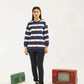Women Sweatshirt Regular Fit - Multi Navy Blue - Harwage