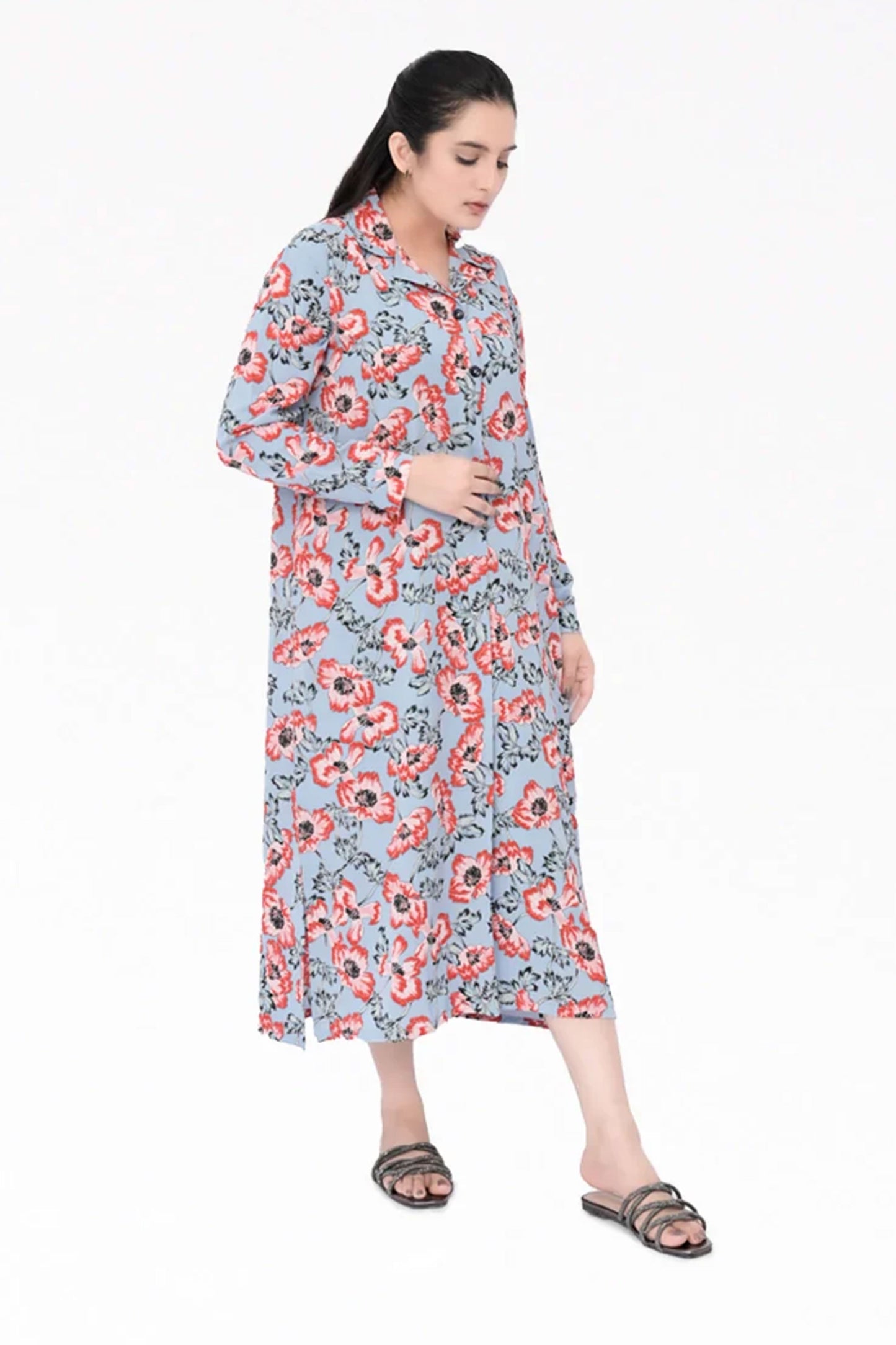 Women Maxi Dress - Moonstone Blue