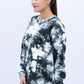 Women Sweatshirt Tie & Dye Regular Fit - Black