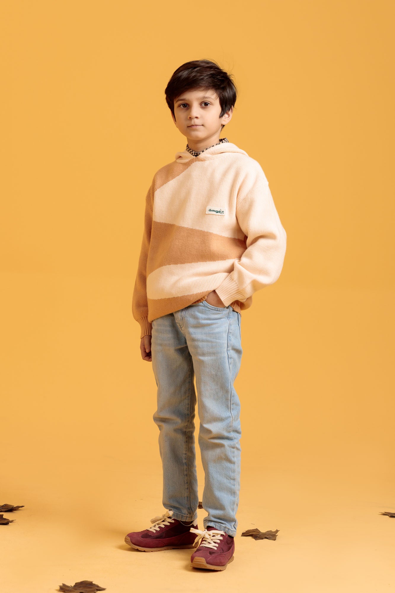 Little Boys’ Wool Pullover - Beige Brown