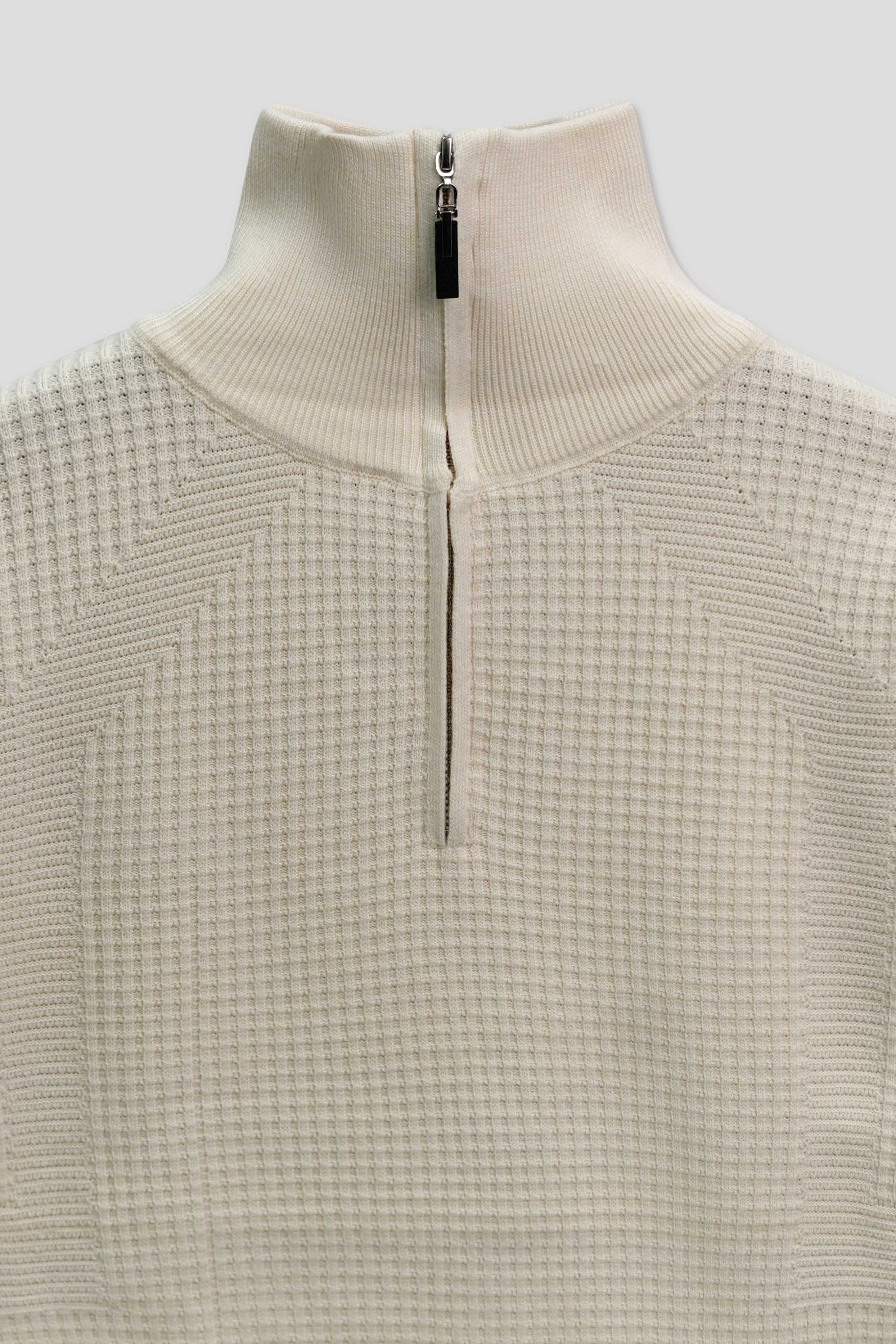 Men’s Mock-Neck Wool Jersey - Off White