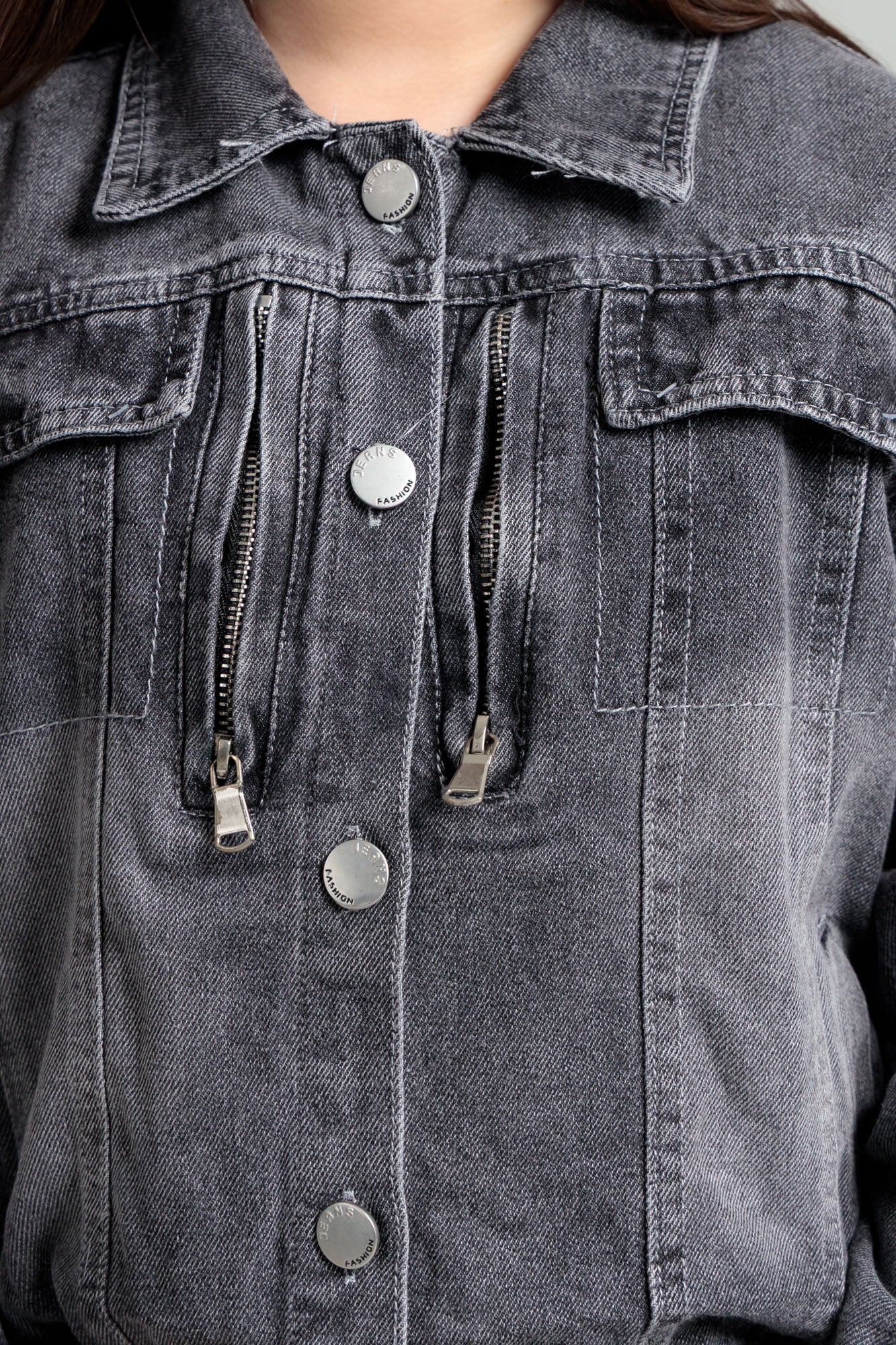 Junior Girls Denim Two-Piece Outfit - Black