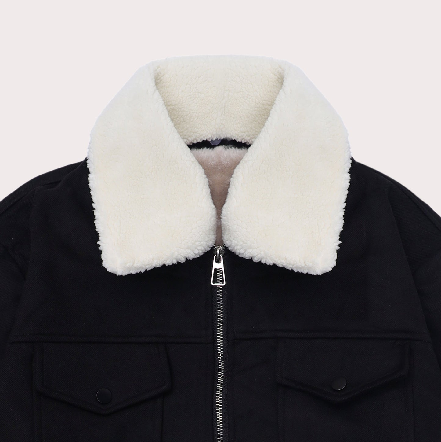 Men Regular Fit Fur Jacket – Black - Harwage
