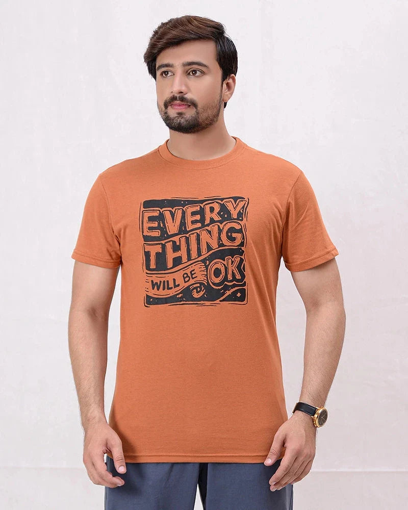 Men Copper Printed T-Shirt - Harwage