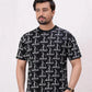 Men Rotatory Printed Shirt - Black - Harwage