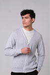 Men’s V-Neck Cardigan - Grey