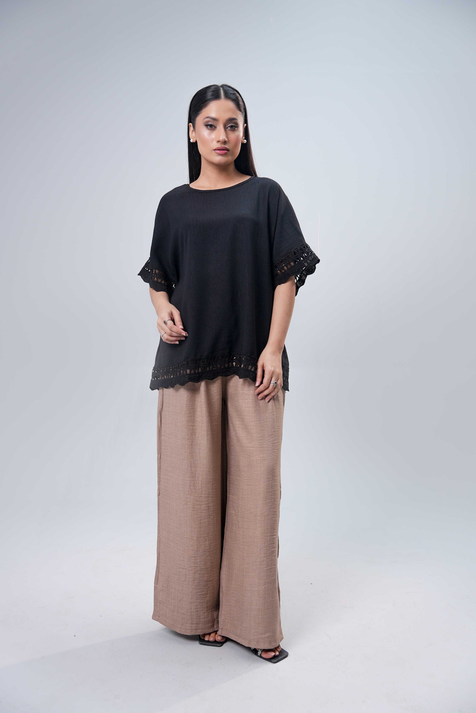 Women Luxe Viscose Trouser - Tan